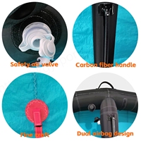 GY GY-W06 Wing Foil Tabla de Surf Inflable - Negro/Azul Tamaños 4m/5m/6m Ligera y Duradera de Fibra de Carbono Resistente al Agua Salada