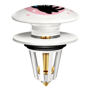 Bathroom Sink Drain Plug 84.5mm Round Push Button With Plastic Spring Core Odor Proof Easy Install - Product Image 5