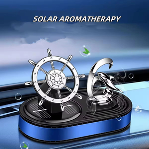 Rafraîchisseur <span class=keywords><strong>d</strong></span>'air pour voiture Parfum de luxe Helmsman Dolphin Solar Rotating Perfume Holder Odor Removing Accessory Plastic Alloy Material - Product Image 4