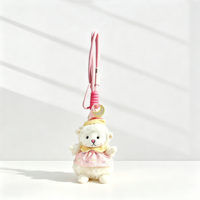 Porte-clés mousqueton en peluche douce, motif agneau blanc, style pastoral, à monter soi-même, motif étoile de dessin animé, tendance, pour bonnet de nuit, mascotte artisanale, Hygge