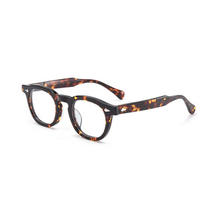 High Quality Retro Round Optical <strong>Spectacle</strong> <strong>Frames</strong> New Fashion Acetate Eyeglasses Custom Pattern for Men Women OEM/ODM Low MOQ - Product Image 1