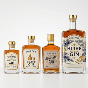 Bouteille en verre transparent à <span class=keywords><strong>prix</strong></span> réduit pour spiritueux 100ml 200ml 215ml 500ml avec coffret cadeau de luxe - Product Image 4