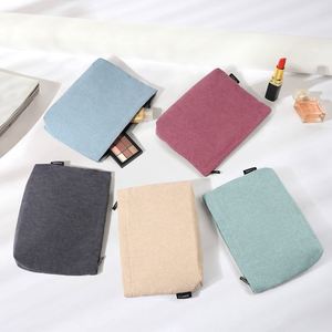 Custom Logo <b>Women</b> Girls Fashion Travel Cosmetic <b>Bag</b> Makeup <b>Pouch</b> Non-Woven Fabric Zipper Soft Handle Portable Foldable Small - Product Image 6