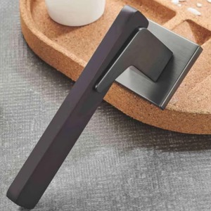 Ensemble de poignées de porte en aluminium de style européen moderne, finition nickel satiné, quincaillerie pour porte intérieure, idéal pour appartement - Product Image 6