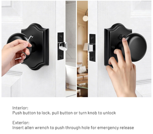 Zinc Alloy Modern Bedroom Bathroom Privacy Passage Interior <strong>Black</strong> <strong>Door</strong> <strong>Knob</strong> <strong>Door</strong> Handle - Product Image 3