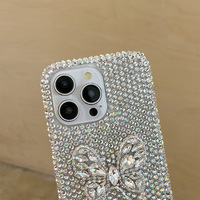 Coque de téléphone de luxe papillon avec strass pour iPhone 17 Pro Max, design coréen tendance, étui personnalisé à paillettes pour iPhone 16 15 14 Plus