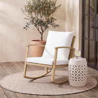 Fauteuil à bascule en rotin tressé pour patio, jardin, véranda, balcon, cour – Meilleure vente