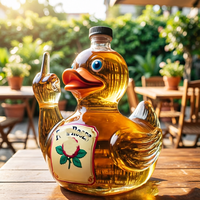 Bouteille de vin en verre borosilicate de haute qualité, forme de canard classique et créative, vente en gros