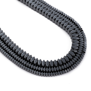 Perles en forme de losange en pierre de galles noire, entretoises géométriques à facettes, petite taille, accessoires de bijoux DIY pour la fabrication de bracelets - Product Image 3