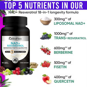 थोक ओएम निजी लेबल शाकाहारी निकोटिनामाइड राइबोसाइड रेस्वेराट्रोल कैप्सूल, एंटी-के लिए 90 बूस्टर पूरक कैप्सूल - Product Image 4