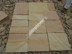 Dalles et carreaux en grès jaune naturel du désert pour revêtement mural, revêtement de sol, allée de jardin, patio, aménagement paysager, pierre de construction extérieure - Product Image 2