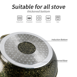 Cảm ứng Die Cast nhôm 6-Piece Vàng Gốm nông soong đồ nấu nướng với Glass nắp cho nấu ăn tùy biến - Product Image 3