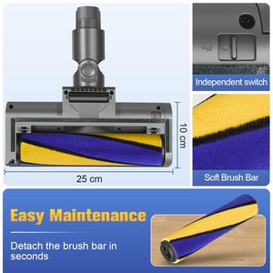 Tête de <span class=keywords><strong>brosse</strong></span> accessoire de pièces d'aspirateur de tapis de sol électrique pour Dysons V7 V8 V10 V11 V15 <span class=keywords><strong>Brosse</strong></span> à rouleau souple avec lumière <span class=keywords><strong>laser</strong></span> - Product Image 4