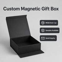 Boîte cadeau magnétique carrée en aluminium noir mat personnalisée, pliable, vente en gros, livraison directe d'usine pour la vente au détail et les cadeaux
