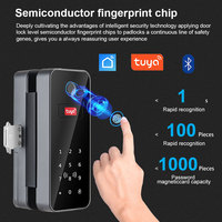 Serrure de porte intelligente sans perçage, serrure de porte biométrique à empreintes digitales et mot de passe, serrure de porte intelligente pour bureau, application intelligente Tuya