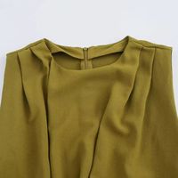 Nouvelle robe longue élégante sans manches pour femme, col rond, unie, décontractée, coupe ajustée, avec ouverture à la taille et design échancré