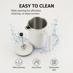 Cafetière moderne 350-1000 ml, infuseur à thé, type presse, portable, en acier inoxydable, double paroi, avec couvercle, pour la cuisine - Product Image 6