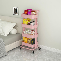 Haute qualité en acier au carbone 45KG capacité pliante 3 niveaux chariot extension de cils organisateur de stockage chariot utilitaire Portable