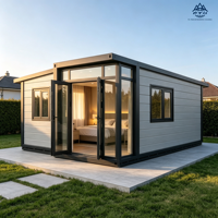 Maison conteneur préfabriquée extensible à double aile avec chambre intérieure pour villa de banlieue