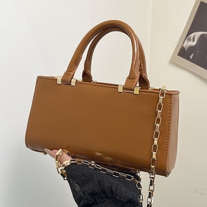 Casual Vintage Retro Style Women's PU Leather Box <strong>Bag</strong> with Zipper Closure Single Strap Top Handle Waterproof <strong>Mini</strong> Tote - Product Image 3