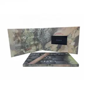 Brohcure-tarjetas de felicitación y vídeo electrónico LCD, tarjeta de invitación y Vídeo de negocios