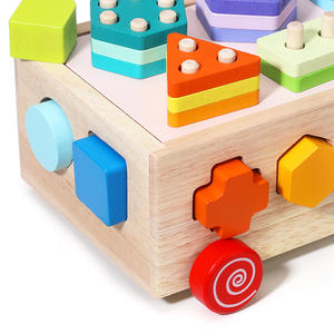 Multifunktionales Holz-Geometrie-Formen-Farbsortier- und Bausteine-Set für Kinder von 2 bis 4 und 5 bis 7 Jahren - Product Image 5
