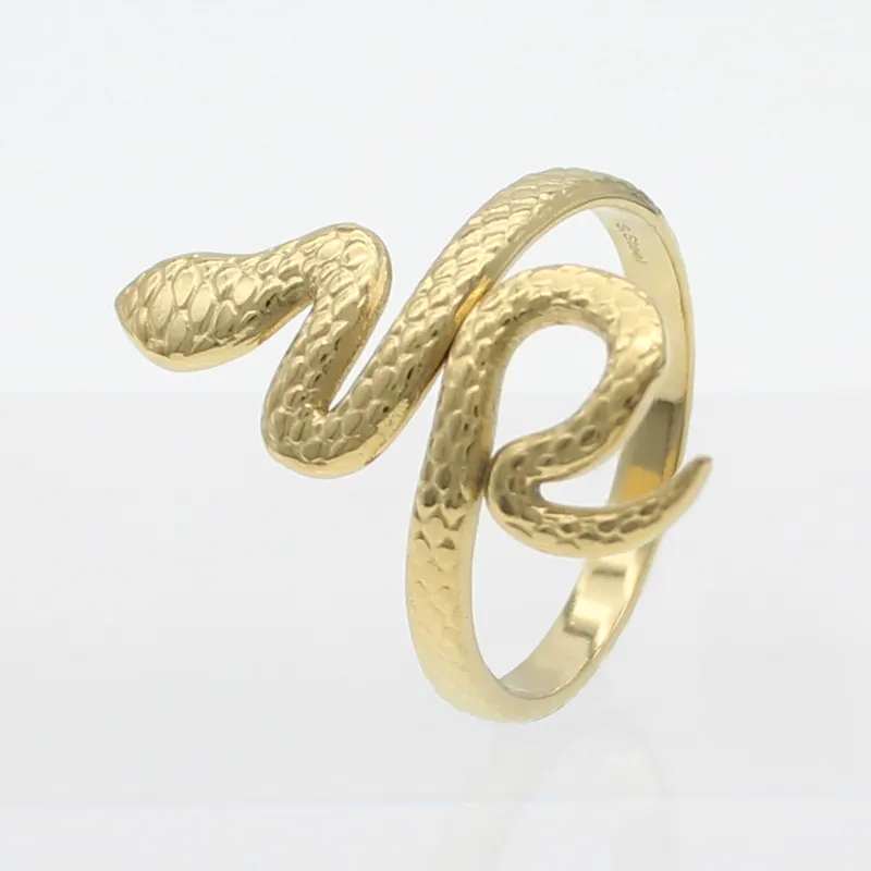 Stainless Steel Snake Ring For Women Statement Ring Women's Punk Open Finger Gold Color Geometry Rings Jewelry Gift