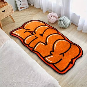 Tapis personnalisé de forme irrégulière à motifs de personnages d'anime, tapis de zone imprimé de marque de designer cool avec motif d'ours, tapis doux imprimé motif de singe, tapis de sol style baskets - Product Image 4