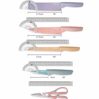 Offre Spéciale : Ensemble de Couteaux de Cuisine 7 Pièces en Paille de Blé – Couteau de Chef, Couteau à Steak, Couteau Japonais, Éplucheur, Couteaux à Légumes pour Barbecue