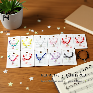 Bracelets en fil tendance en acier inoxydable plaqué or avec notes de musique et nœuds étoiles, faits à la main, cadeau unisexe, bracelet tendance - Product Image 3