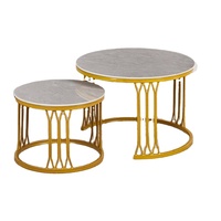 Table basse ronde en métal moderne et simple pour la réception à domicile, ensemble de tables d'appoint combinables de grande et petite taille pour salon et canapé