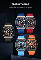 Montre-bracelet décontractée à quartz étanche avec calendrier et chronographe pour homme, bracelet en silicone personnalisé, vente en gros, modèle Curren 8443