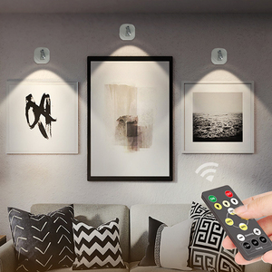 Lámpara de pared inalámbrica LED de temperatura de tres colores recargable con focos de control remoto para interiores para oficina en casa - Product Image 2