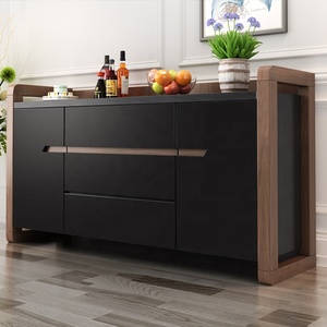 Hot Sale Luxury Furniture Living Room Big Size <strong>Black</strong> Storage Wood <strong>Sideboard</strong> Kitchen <strong>Cabinet</strong> - Product Image 1