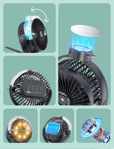 Wholesale Rechargeable LED Light 3 Blades Magnetic Desk <b>Misting</b> <b>Fan</b> Portable Table <b>Fan</b> 12000mAh - Product Image 4