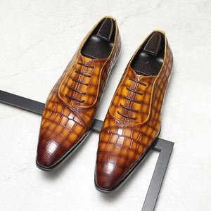 New Arrival Toe Men's Business Casual Formal <b>Shoes</b> Top Grain Cowhide Fashion Embossed Design Breathable <b>Height</b> <b>Increasing</b> - Product Image 3