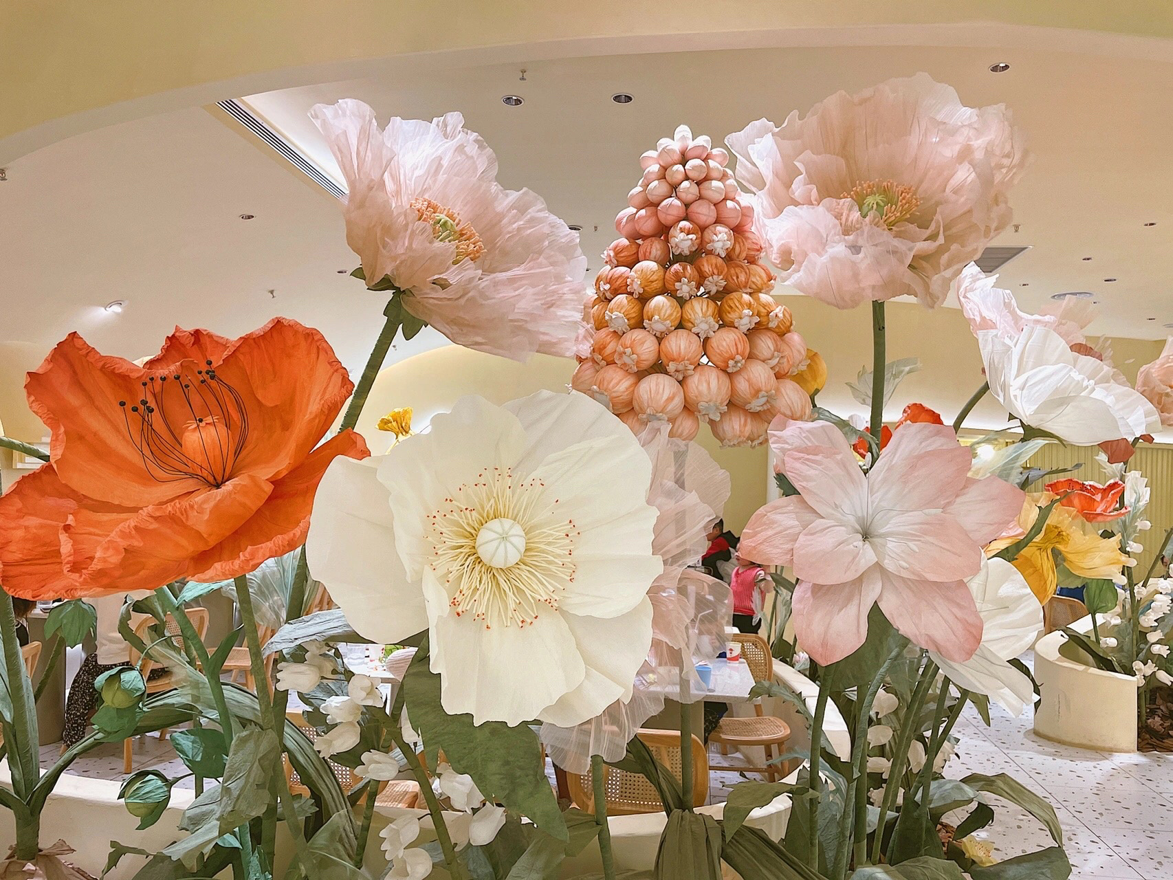 J-031 Customized Red and Orange Color Giant Paper Poppies