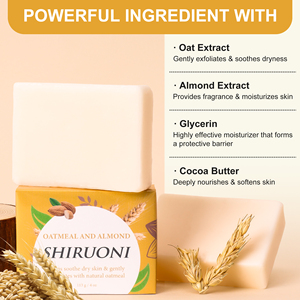 Oatmeal Almond Exfoliating Soap <strong>Bar</strong> for Gentle Dead Skin Removal Nourishing Shea Butter Moisturize <strong>Dry</strong> Skin Reveal Smooth Glow - Product Image 5