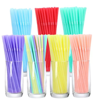 Pailles jetables 210*6mm pour Bubble Tea, épaisses, arc-en-ciel, en plastique, pour fournitures de fête