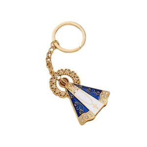 Llavero Portamonedas de Aleación de Zinc con Milagros Católicos, Virgen María, Concepción, Nossa Senhora Da Aparecida, Pedrería, Dorado, Luminoso - Product Image 5