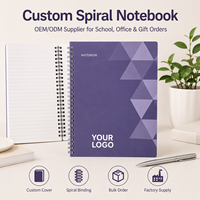Carnet à spirale personnalisé, motif géométrique triangulaire, couverture violette, votre logo, A5, bureau, école, cadeau, en gros