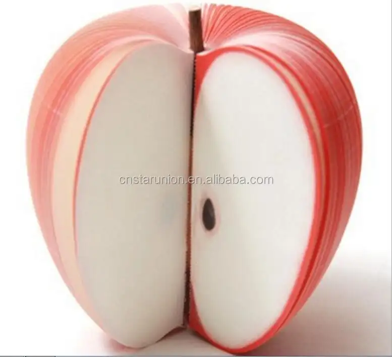 रचनात्मक कार्यालय स्टेशनरी थोक 100pcs MOQ गर्म बिक्री 3D फल सेब के आकार का चिपचिपा नोट और सब्जी ज्ञापन पैड लवली नोटपैड