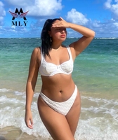 Maillot de bain taille haute respirant MLY, vêtements de plage d'été, tissu recyclé durable, bikini push-up, marque célèbre, vêtements de plage brésiliens