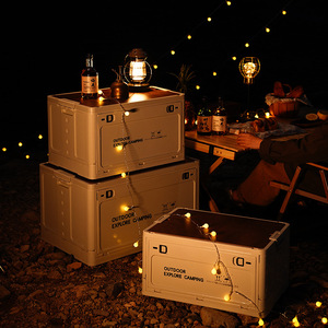 Caixa De Armazenamento Do Tronco Do Carro Portátil com Tampa De Madeira Outdoor Camping Solução De Armazenamento Dobrável Feito de Plástico Durável - Product Image 3
