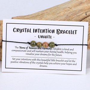 Pulsera de cuentas de piedra Natural auténtica para mujer, cuerda de cera trenzada, pulsera de piedra curativa - Product Image 1