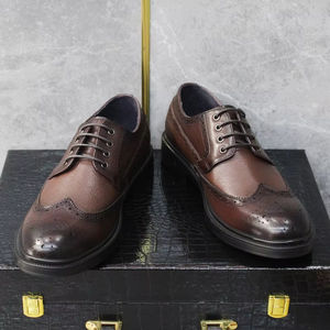 S0068X Nouvelles Chaussures Habillées Légères et Brodéées en Cuir Véritable de Vachette pour Homme, Style Camouflage, Tendance Automne - Product Image 6