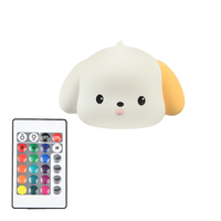 Lampe créative personnalisée à capteur tactile pour la décoration de la chambre à coucher, lampe pour chiot mignon, veilleuse rechargeable pour enfants, lampe en silicone souple