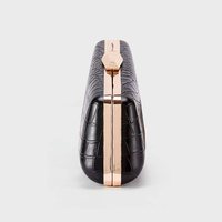 Pochette de soirée rigide à découpe trapézoïdale, imprimé serpent croco synthétique, fermoir métallique géométrique, sac à main pour femme pour occasions formelles, fêtes et mariages