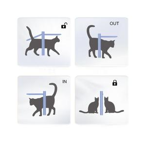 <span class=keywords><strong>Porte</strong></span> pour animaux de compagnie à commande par bouton rotatif 4 directions pour chats et chiens, en plastique durable, sans installation, activation automatique par micro-carte RFID, pour intérieur et extérieur - Product Image 4