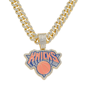 Nouveau Collier Pendentif Lettre de Basketball en Alliage au Design Unique, Plaqué Or, Personnalisation Hip-Hop, Bijou de Mode pour Homme - Product Image 1